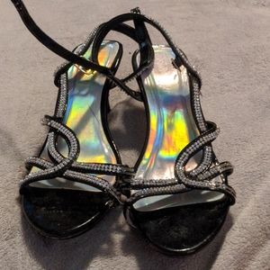 Black and silver heels
